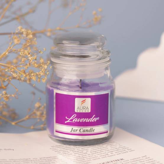 AuraDecor Lavender Fragrance Pillar Candle - Image 2