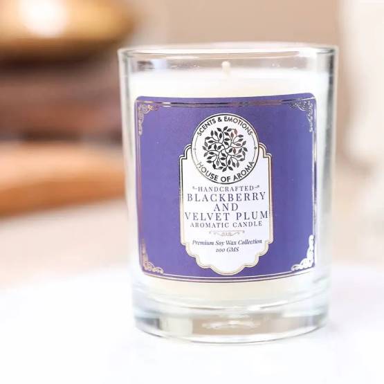 House Of Aroma Lavender Natural Wax Scented Candle Jar