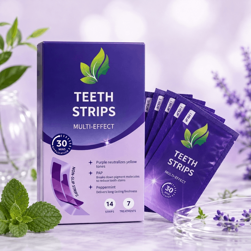 Purple Whitening Strips – Non-Slip Dental Care Strips
